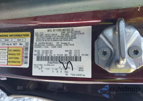 2017 Ford Fusion Se from USA, damaged, VIN 3FA6P0HD1HR256873